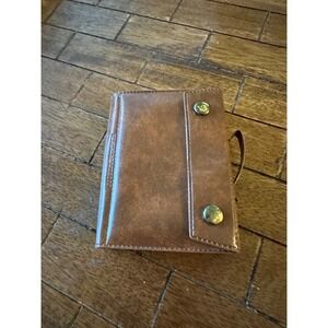 Vintage Brown Faux Leather Card Holder Wallet Joker Score Pad  made in Hong Kong